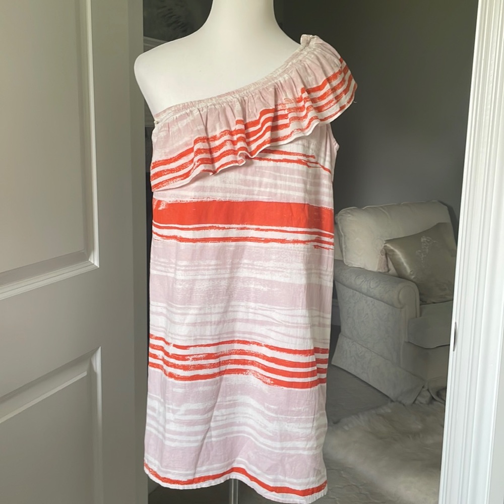 NWT Lilla P One Shoulder Ruffle Dress in Orchid Print